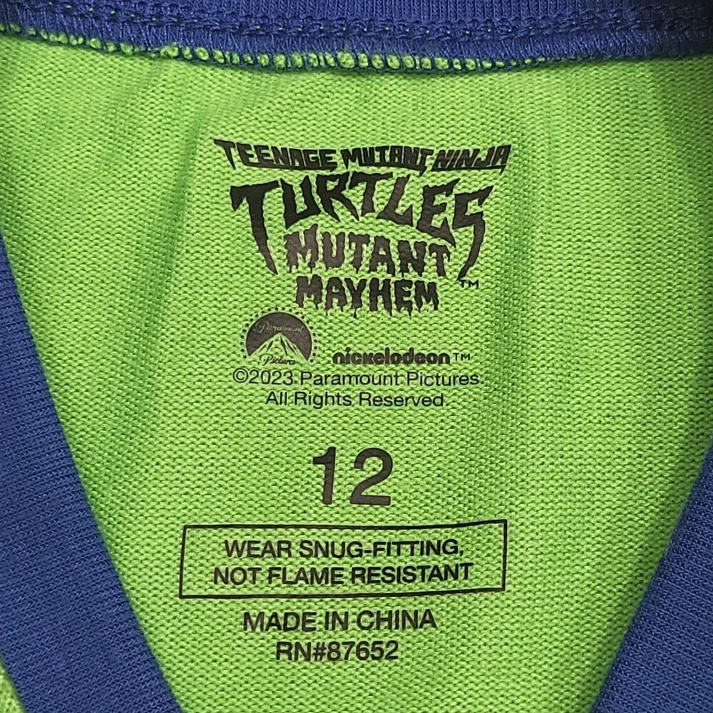 Teenage Mutant Ninja Turtles Boys' Pajama Set Top with Pants Green Size 12
